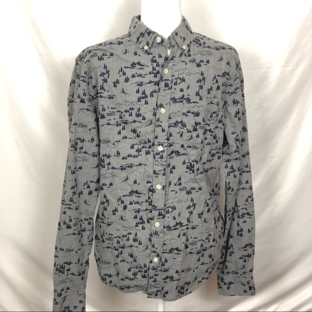 Prince & Fox Button Down Cabin Skiers Grey Blue